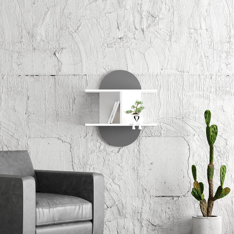Karragullen 2 Piece Accent Shelf, White/Anthracite