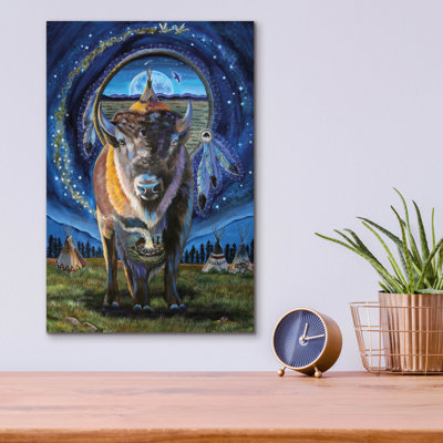 Art mural en verre acrylique épique «Keeper Of The Plains» par Verena Wild, 12 po x 16 po