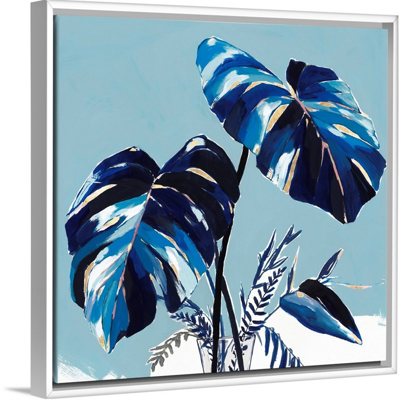 « Villa Palms II » par Isabelle Z, reproduction d’art sur toile, Cadre blanc, H 26 po x l 26 po x P 1,75 po