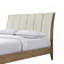 Grand lit plateforme tapissier de conception moderne 1pc, tête de lit beige 1pc
