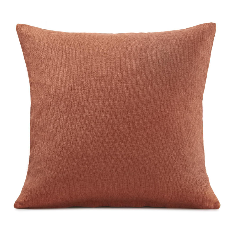 Nalaiyah Velvet Chenille Scatter Cushion Cover with Filler Pad, Orange, 45cm x 45cm