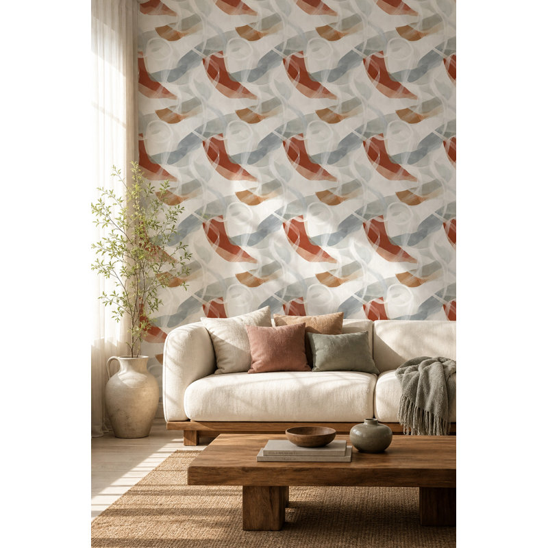 Rouleau double de papier peint organique organique abstrait abstrait moderne, Non-Woven Non-Pasted