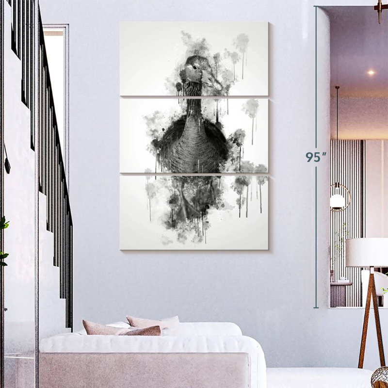 Brampt Duck Black And White, 74" H x 48" W