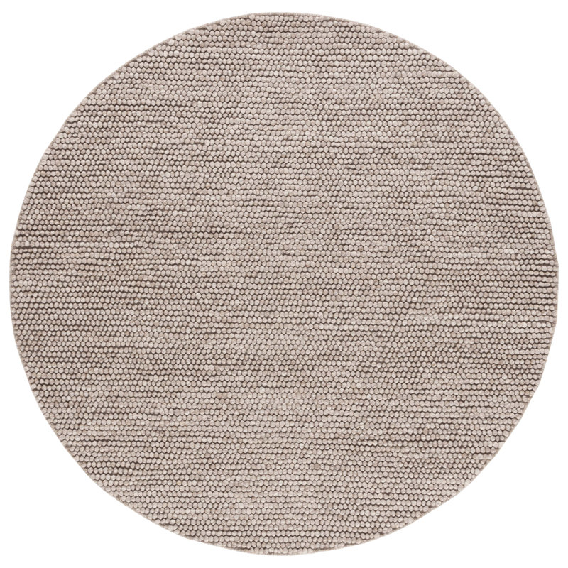 Tapis brun fait à la main Elle, Rond 10pi