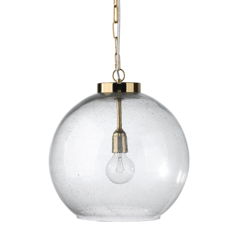 Luminaire suspendu en forme de globe à 1 lumière Romola Stefan, Laiton antique