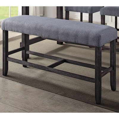 Banc à hauteur de comptoir gris et patiné espresso