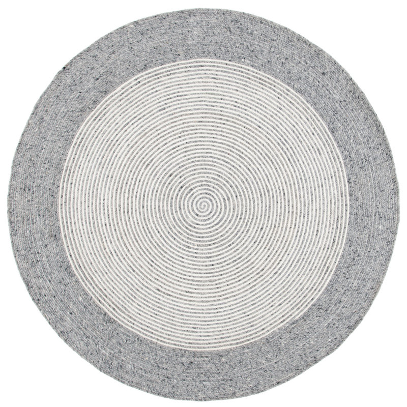 Tapis 60% laine, 40% coton tissé à la main Marcus, Rond 4 pi