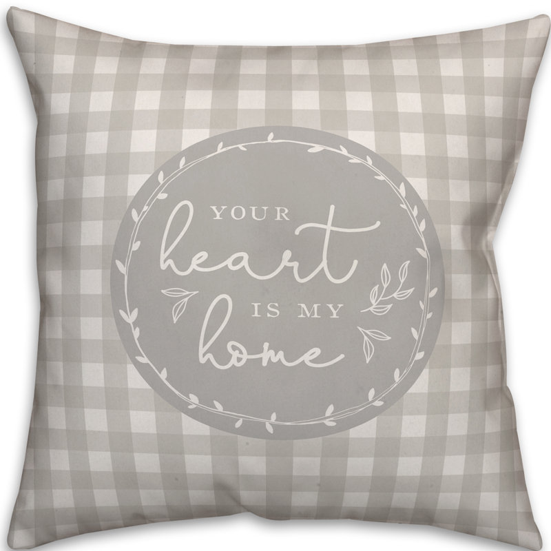  Coussin décoratif intérieur / extérieur Your Heart is My Home, Polyester/ Bourre en polyester
