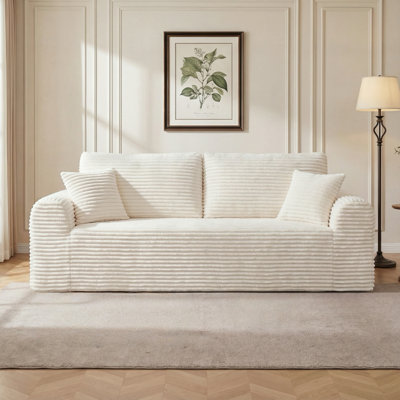 Canapé-lit Boneless de 86,6 po x 35,4 po avec 2 coussins décoratifs pour le salon