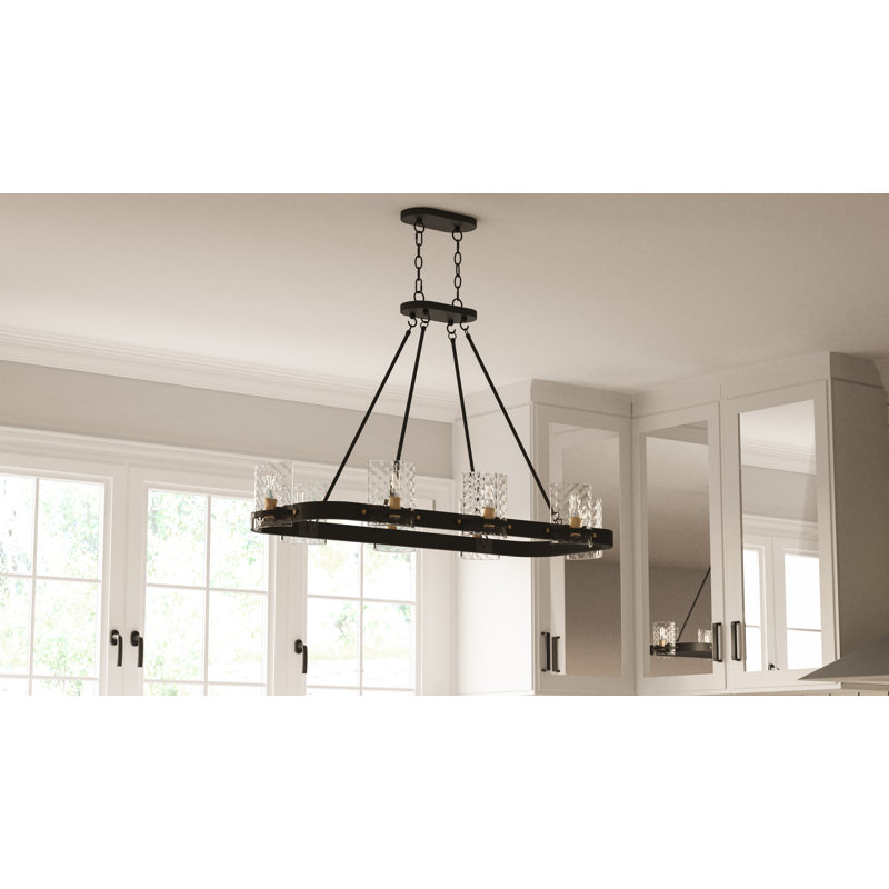 Alyworth 8-Light Matte Black Linear Chandelier