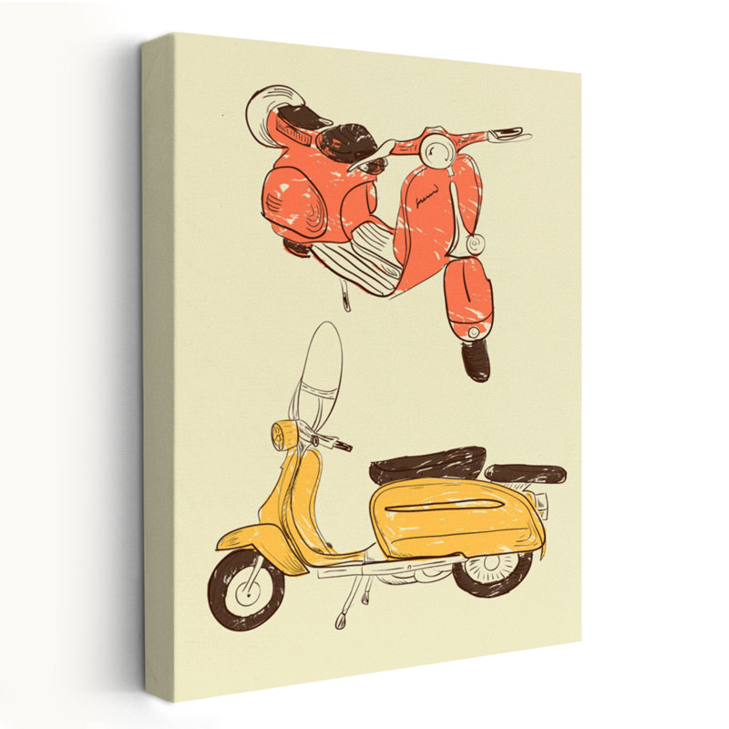 Scooter IV - Art de transport de motocyclettes, H 48 po x l 32 po