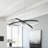 Joleesa 2-Light Modern Chandelier Black Kitchen Island Pendant with Remote Control 24" Inches