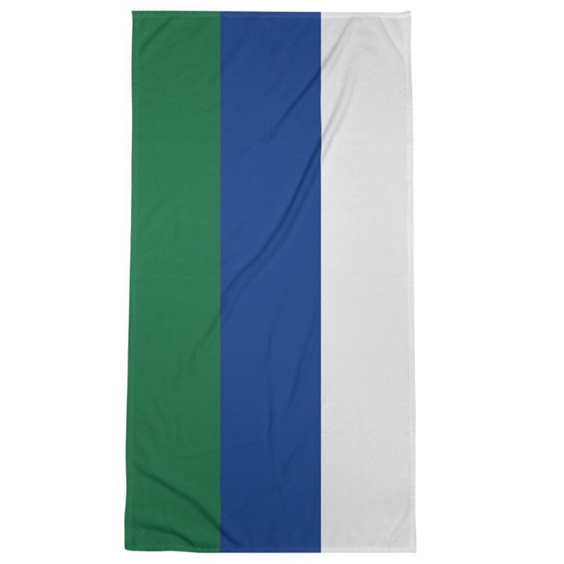 Bath Towel, Green/Royal Blue/Off White