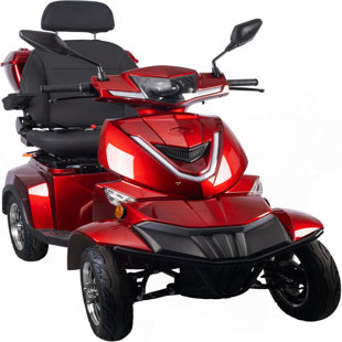 Heavy Duty 4 Wheel Mobility Scooters, Red Color