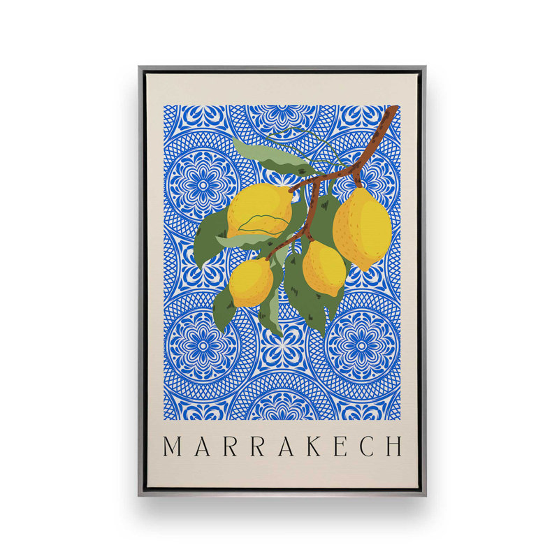 Impression sur toile dans un cadre marocain, H 36,75 po x l 24,75 po, Chrome poli
