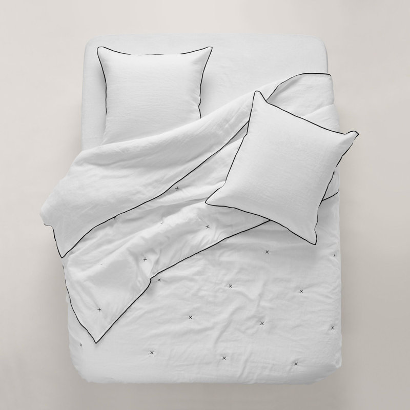 Carlina 100% Linen No Pattern Bedspread, W250 x L280cm, White