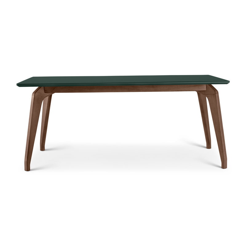 Modern Brazilian Glass Dining Table, Floresta Green, 29.5" H x 86.5" L x 43.5" W