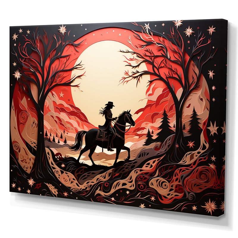" Western Wild West Abstract Show ", 12" H x 20" W x 1" D, Wrapped Canvas