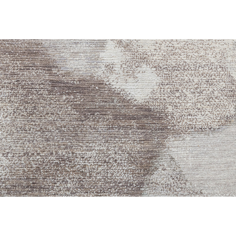 High-Quality Hand-Knotted Beige And Grey Area Rug
