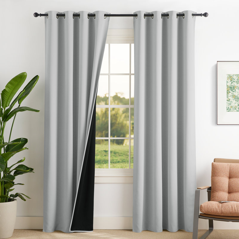 Snellville Room Darkening Grommet Drapes for Living Room Thermal Insulation Modern Curtains(Set of 2), 52" W x 95" L