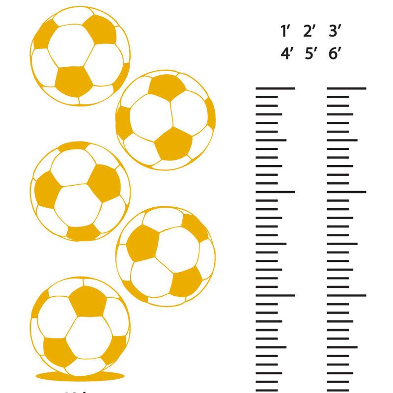 Décalcomanie murale graphique de croissance foot, Jaune signalisation