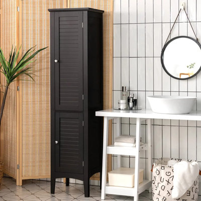 Frants 5-Tier Wooden Freestanding Linen Cabinet