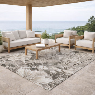 Tapis floral intérieur / extérieur lavable à la machine Chantille ACN2936