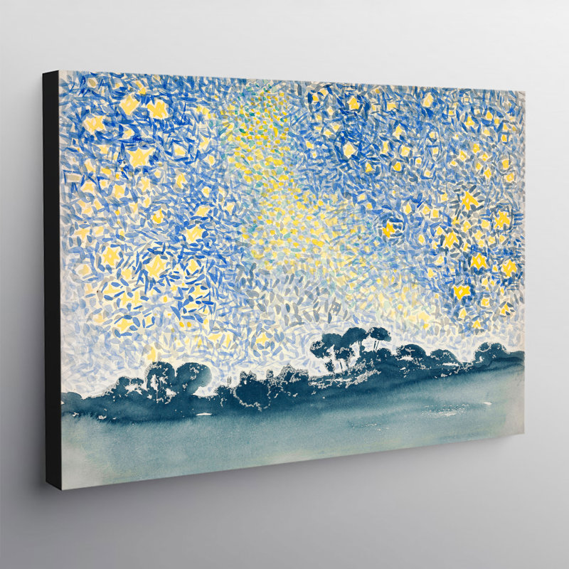 Landscape With Stars, Henri-Edmond Cross, Canvas, Wall Art, Framed Print by Henri-Edmond Cross - Wrapped Canvas Print