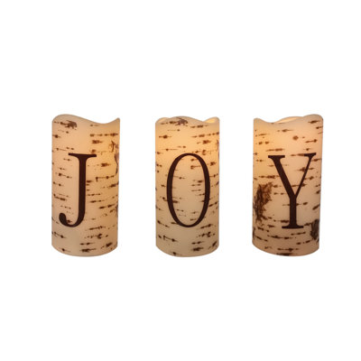 Battery Operated JOY Christmas LED Flame-Less Candles