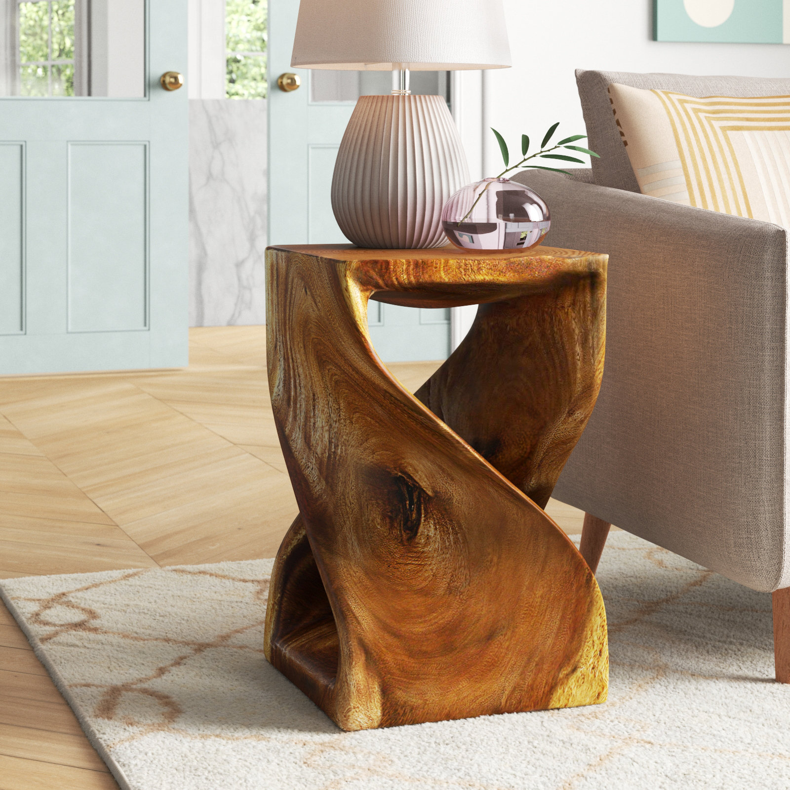 Wade Logan® Channen Solid Wood Abstract End Table & Reviews | Wayfair