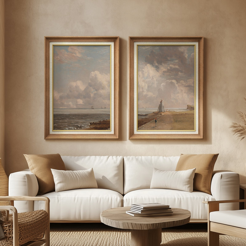 Ensemble de 2 œuvres d'art abstraites encadrées de qualité supérieure sur toile de qualité supérieure avec cadre de 26 po x 36 po