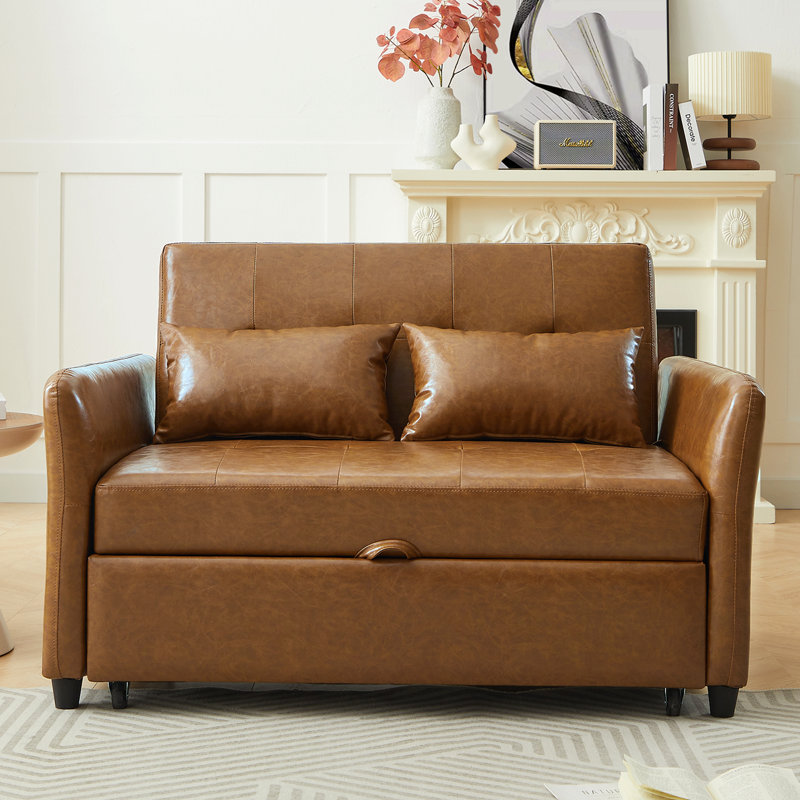 Fauteuil convertible 51,57 po avec accoudoirs surdimensionnés réglables avec trois ports USB pour les petits espaces