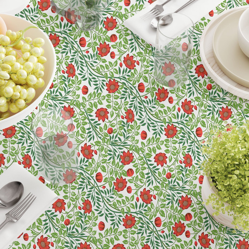 Rectangular Tablecloth, 100% Cotton, Floral 72, 120" x 52"