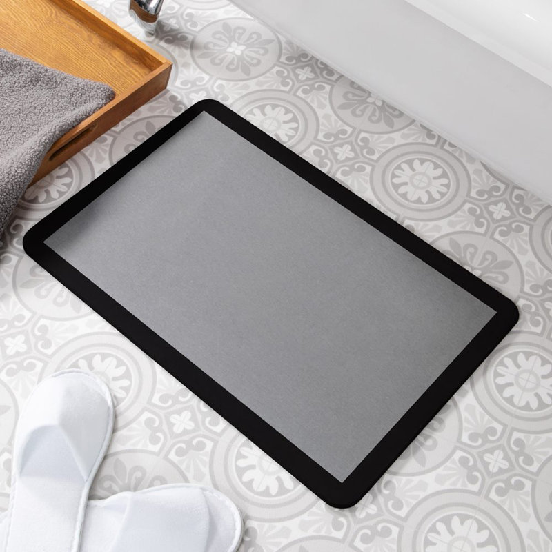Non-Slip Bath Mat, Black/Grey