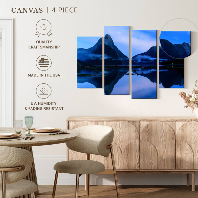 Lynelle Mirrored Milford Sound, 54" H x 84" W