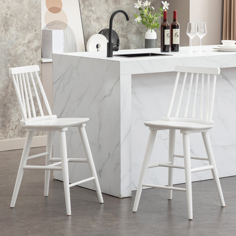Tabouret de bar Hani, Blanc