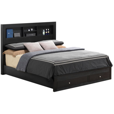 Versatile Full Storage Bed with Built-in Compartments, Durable Construction, and Stylish Black Finish for Modern Bedrooms.