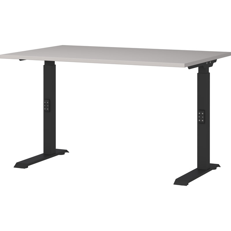 Bonares Adjustable Metal Base Desk, 91cm H x 120cm W x 80cm D, in Grey