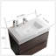 Meuble-lavabo mural en noyer de 30 po avec lavabo, grande vasque murale flottante pour salle de bain moderne Alice