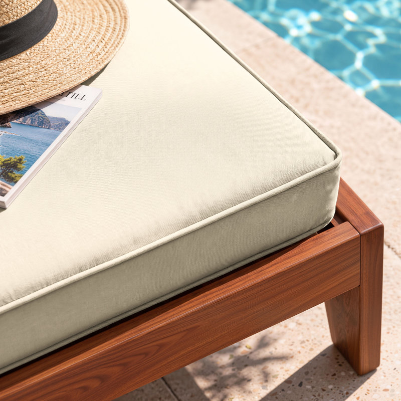 Outdoor Cushions 4'' Chaise Lounge Cushions 21" W X 72" L (Cushions Only), 2, 72" L x 21" W, Beige