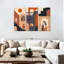 Abstrait architecture Mid-Century sur toile 3 pièces-788401593
