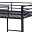 Lit superposé double en métal noir avec escalier, structure moderne de conception durable, lit superposé robuste et peu encombrant, idéal pour les chambres à coucher ou les dortoirs