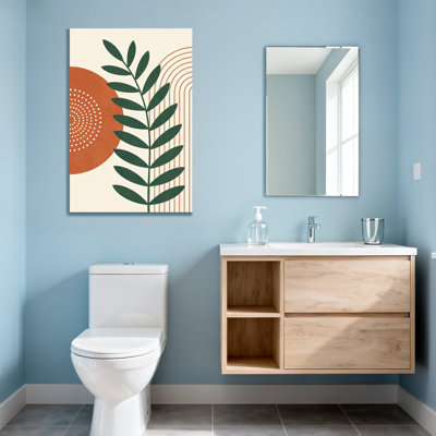 Motif de feuille abstrait avec cercle et lignes