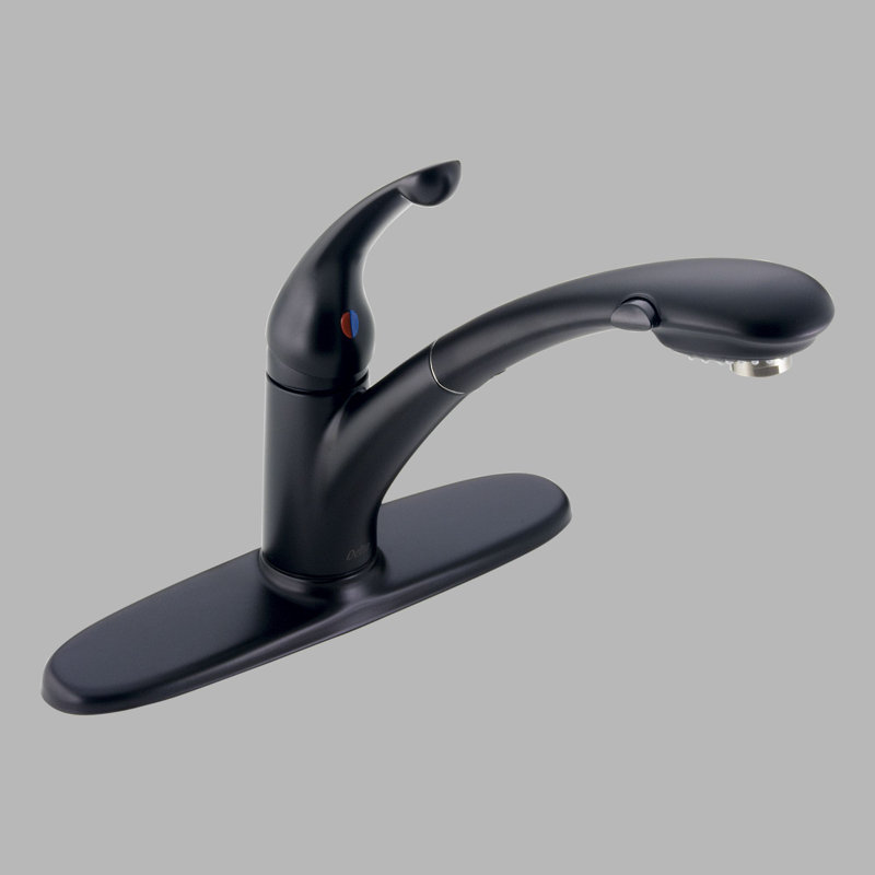 Robinet de cuisine à poignée simple Signature avec technologie Diamond Seal, Noir mat