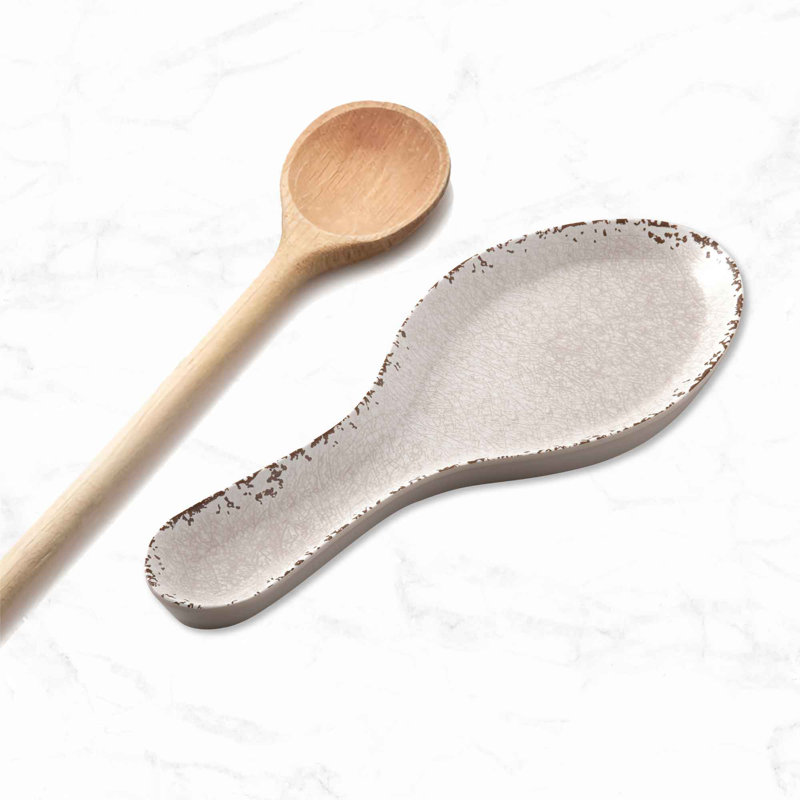 Melamine Oval Spoon Rest, Cream