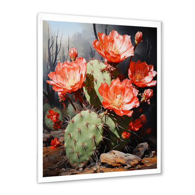 Cactus Ruby Blooms - décoration murale cactus