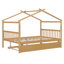 Lit double en bois avec lit gigogne simple-676489478