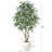 8ft Artificial Ficus Tree with 18in White Planter, Tall Faux Ficus Tree for Indoor, Home Decor