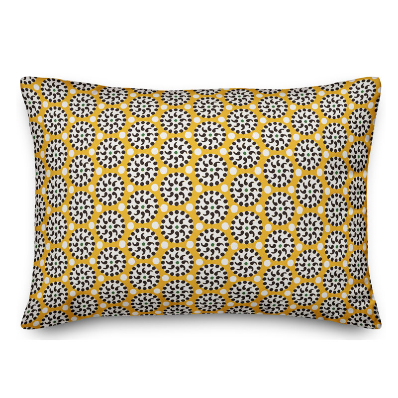 Coussin Boho, Jaune / Noir