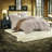 Premium Linen Blend Cal King Bedding Sets, Terracotta Stripe Duvet